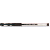 Universal Comfort Grip Stick Gel Pen, Fine 0.5mm, Black Ink, Clear Barrel, Dozen