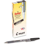 Pilot Better Stick Ballpoint Pen, Medium 1mm, Black Ink, Smoke Barrel, Dozen