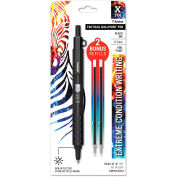 Zebra X-701 Retractable Ballpoint Pen, Fine 0.7mm, Black Ink, Black Barrel