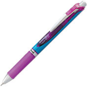 Pentel EnerGel RTX Retractable Gel Pen, Fine 0.5mm, Violet Ink, Silver/Violet Barrel