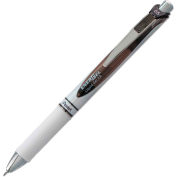 Pentel EnerGel RTX Retractable Gel Pen, 0.5mm, Black Ink, White/Black Barrel