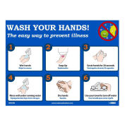 NMC WH5PB 10" x 14" Wash Your Hands Sticker, Vinyl Adhesive