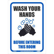 7" x 10" Wash your Hands Before Entering this Room Sticker, Vinyl Adhesive