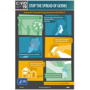 12" x 18" Stop The Spread Of Germs Poster, English, Vinyl