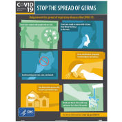18" x 24" Stop The Spread Of Germs Poster, English, Synthetic paper
