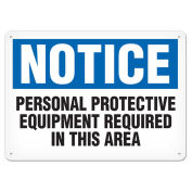 7" x 10" Notice PPE Required Sign, Adhesive VynMark