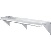 Global Industrial Wall Mount Shelf with 1-1/2" Lip 18 Gauge 430 Stainless Steel 60"W x 12"D