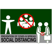 3' x 5' Social Distancing Safety Message Mat 3/8" Thick, Green