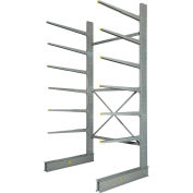 Global Industrial Single Sided Heavy Duty Cantilever Rack Starter, 2" Lip, 72"Wx58"Dx144"H