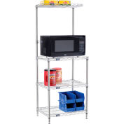 Nexel Poly-Z-Brite, 4 Tier, Single Station Microwave Shelving, 24"W x 18"D x 63"H