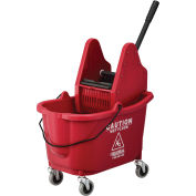 Mop Bucket And Wringer Combo with Down Press, Red