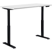 Electric Height Adjustable Desk, 48"W x 30"D, White W/ Black Base