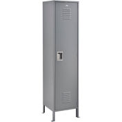 1-Tier 1 Door Locker, 18"Wx18"Dx72"H, Gray, Assembled