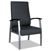 Alera metaLounge Series High-Back Guest Chair, 24.6" x 26.96" x 42.91", Black, Silver Base