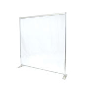 3'W x 5'H Floor Supported Portable Personal Safety Partition, Clear