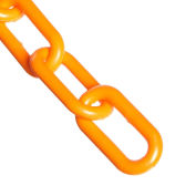 Mr. Chain Plastic Chain, 2" Links, 25 Feet, Trade Size 8, Safety Orange