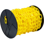 Mr. Chain 2" Heavy Duty Plastic Chain, 100 Feet, On A Reel, Yellow