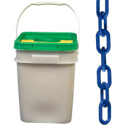 Mr. Chain Plastic Chain, 1-1/2" Links, In A Pail, 300 Feet, Trade Size 6, Blue