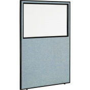 Global Industrial Office Partition Panel With Partial Window, 48-1/4"W x 96"H, Blue
