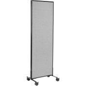 24-1/4"W x 99"H Mobile Office Partition Panel, Gray