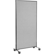 36-1/4"W x 99"H Mobile Office Partition Panel, Gray