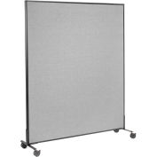 60-1/4"W x 99"H Mobile Office Partition Panel, Gray