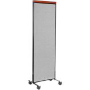 24-1/4"W x 100-1/2"H Deluxe Mobile Office Partition Panel, Gray