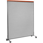 60-1/4"W x 100-1/2"H Deluxe Mobile Office Partition Panel, Gray