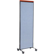 24-1/4"W x 100-1/2"H Deluxe Mobile Office Partition Panel, Blue