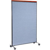 48-1/4"W x 100-1/2"H Deluxe Mobile Office Partition Panel, Blue