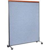 60-1/4"W x 100-1/2"H Deluxe Mobile Office Partition Panel, Blue