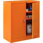 Global Industrial Emergency Preparedness Cabinet, Counter Height, 36"Wx18"Dx42"H, Orange