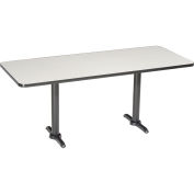 Counter Height Restaurant Table, Gray, 60"L x 30"W x 36"H