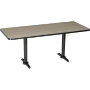 Counter Height Restaurant Table, Charcoal, 60"L x 30"W x 36"H