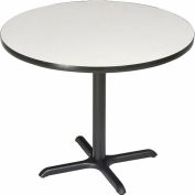 Round Bar Height Restaurant Table, Gray, 36"W x 42"H
