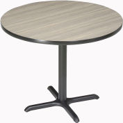 Round Bar Height Restaurant Table, Charcoal, 36"W x 42"H