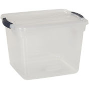 United Solutions Cleverstore Clear Latching Storage Tote w/Lid, 30 Quart, 16-7/8 x 13-3/8 x 11-1/2 - Pkg Qty 8