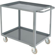 Global Industrial Steel Utility Cart w/2 Tray Shelves, 1200 lb. Capacity, 36"L x 24"W x 35"H
