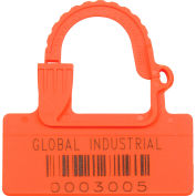Global Industrial One Piece Padlock Seal, Orange, 100/Pack