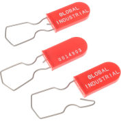 Global Industrial Padlock Seal With Wire Hasp, Red, 1000/Pack