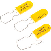Global Industrial Padlock Seal With Wire Hasp, Yellow, 1000/Pack
