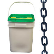 Mr. Chain Plastic Barrier Chain in a Pail, HDPE, 1.5"x300', #6, 38mm, Blue