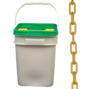 Mr. Chain Plastic Barrier Chain in a Pail, HDPE, 1.5"x300', #6, 38mm, Gold