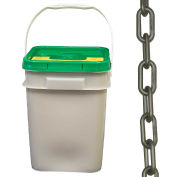 Mr. Chain Plastic Barrier Chain in a Pail, HDPE, 1.5"x300', #6, 38mm, Silver