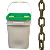 Mr. Chain Plastic Barrier Chain in a Pail, HDPE, 2"x160', #8, 51mm, Gold