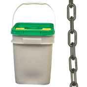Mr. Chain Plastic Barrier Chain in a Pail, HDPE, 2"x160', #8, 51mm, Silver