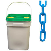 Mr. Chain Plastic Barrier Chain in a Pail, HDPE, 1.5"x300', #6, 38mm, Blue