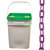 Mr. Chain Plastic Barrier Chain in a Pail, HDPE, 1.5"x300', #6, 38mm, Purple