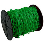 Mr. Chain Plastic Barrier Chain on a Reel, HDPE, 1.5"x200', #6, 38mm, Green