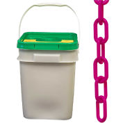 Mr. Chain Plastic Barrier Chain in a Pail, HDPE, 1.5"x300', #6, 38mm, Pink